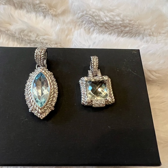 Judith Ripka Silver Enhancer with Mint Quartz Center Stone - Picture 6 of 6